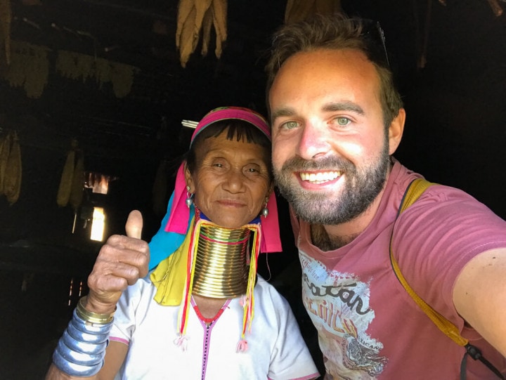 Jan with a woman from Kayan tribe, Myanmar