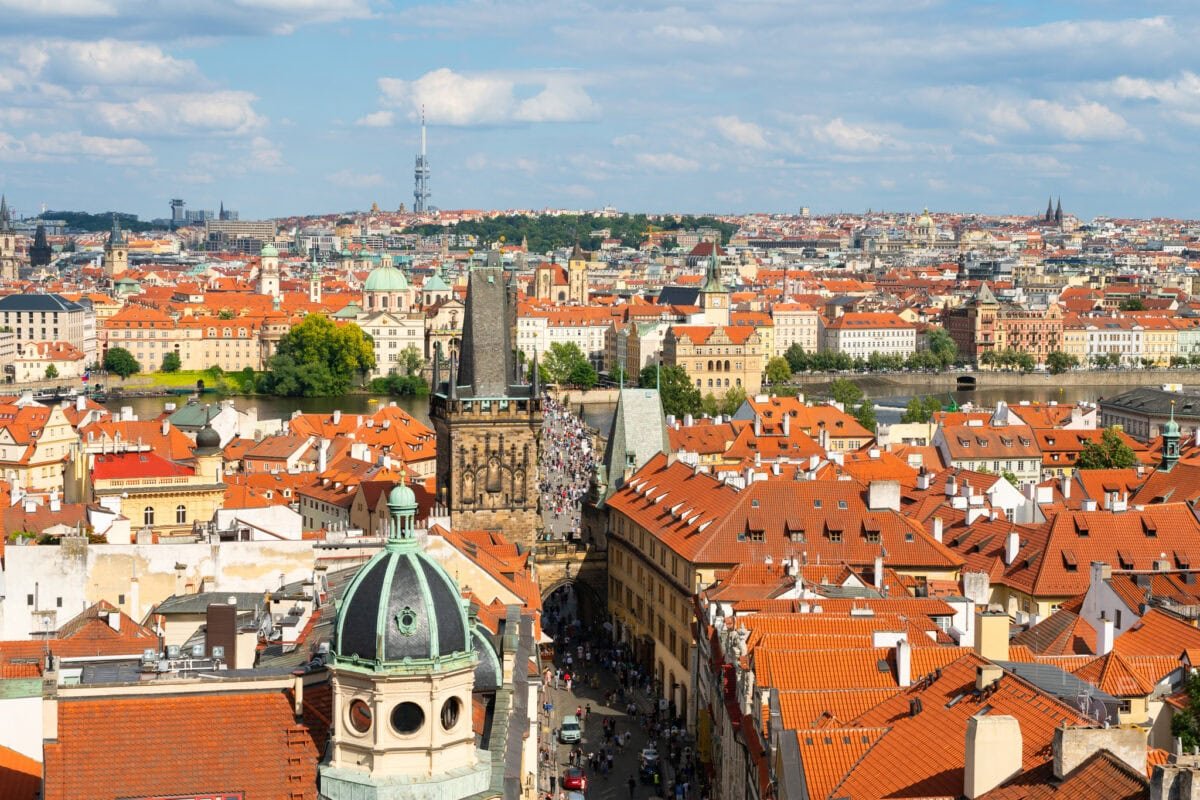 Lesser Quarter and Old Town as seen from St. Nicholas Bell Tower, Prague