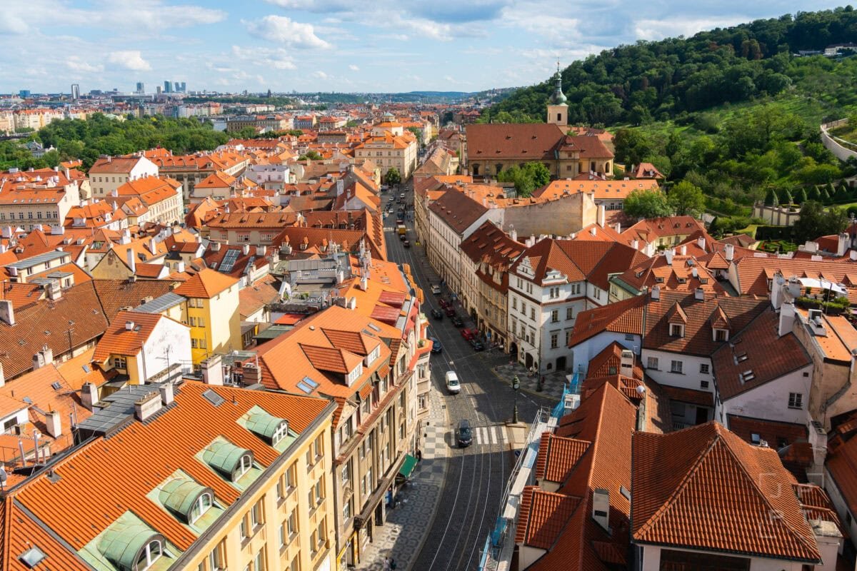 Lesser Quarter and Petřín Hill as seen from St. Nicholas Bell Tower, Prague