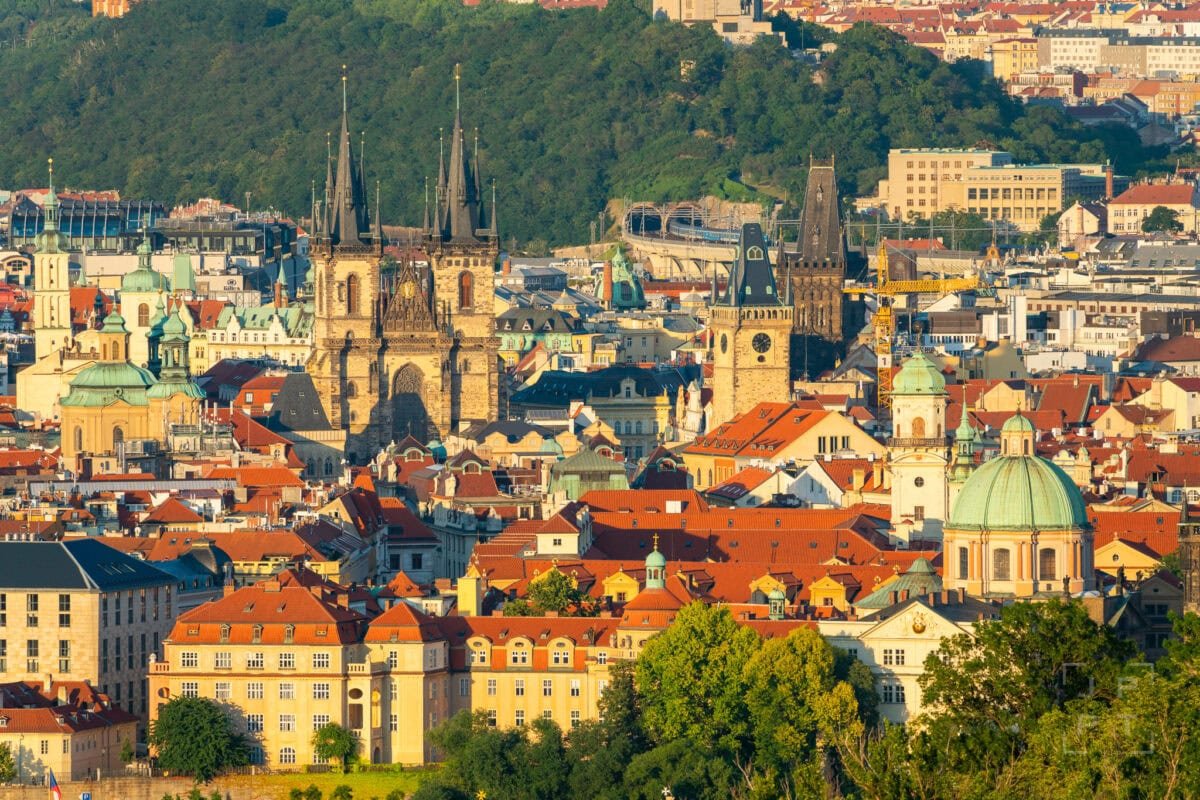 Old Town as seen from Petřín Hill, Prague