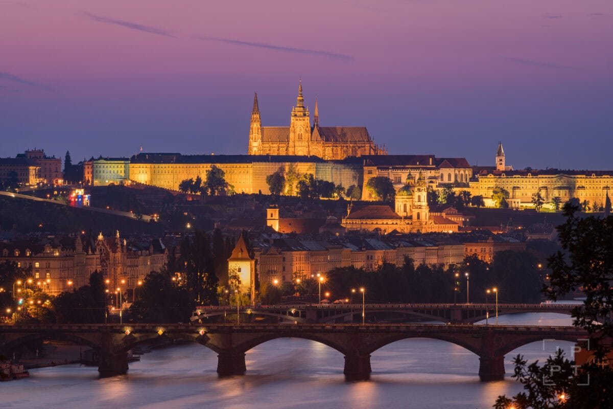 Prague Castle as seen from Vyšehrad, Prague